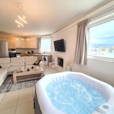 אתונה Sunny Home Private Jacuzzi Hydromassage Acropolis & Lycabettus Far View Parking 300M Metro Peristeri מראה חיצוני תמונה