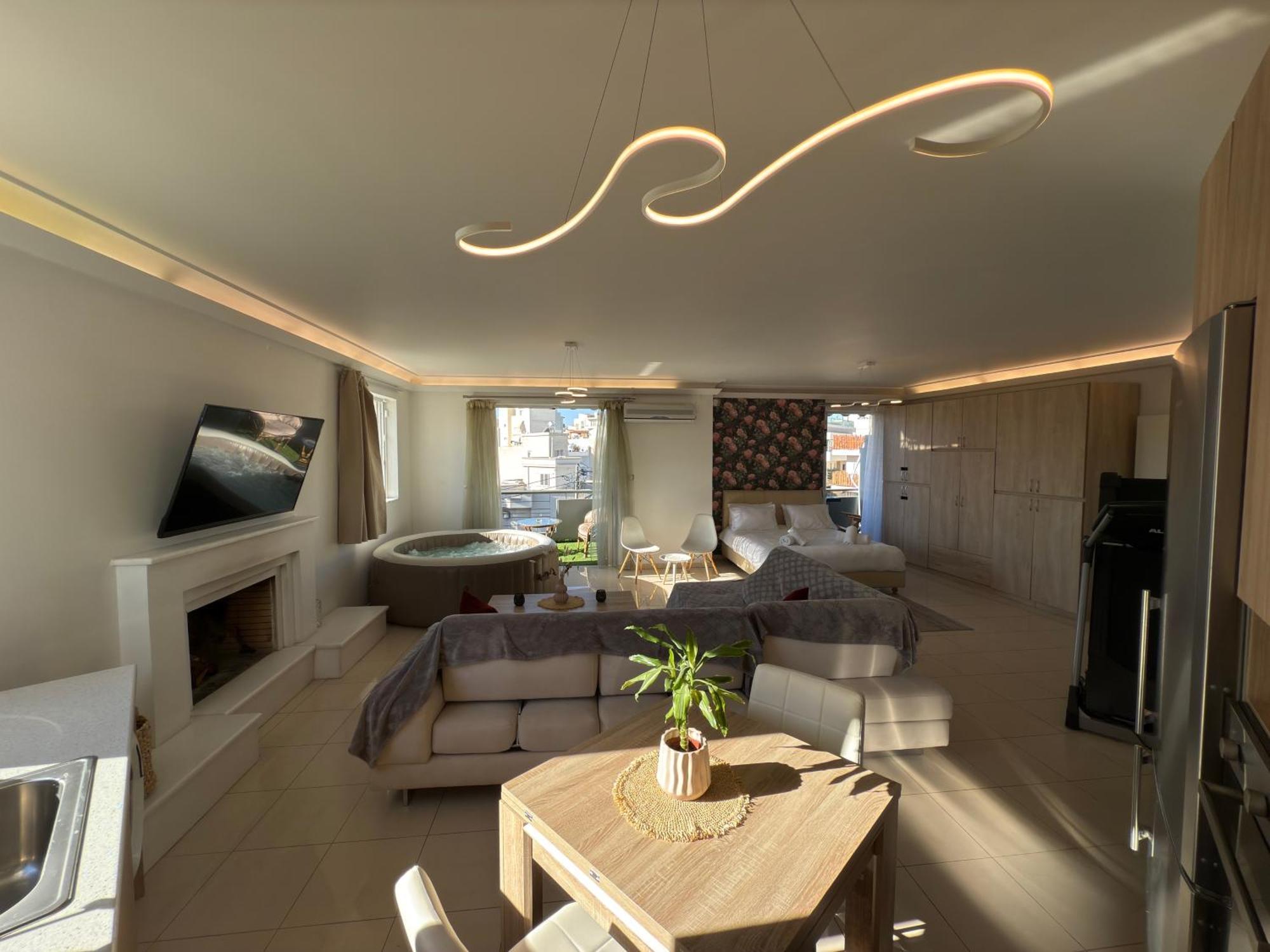 Appartement Sunny Private Jacuzzi Hydromassage Acropolis & Lycabettus Far View Parking 300m Metro Peristeri
